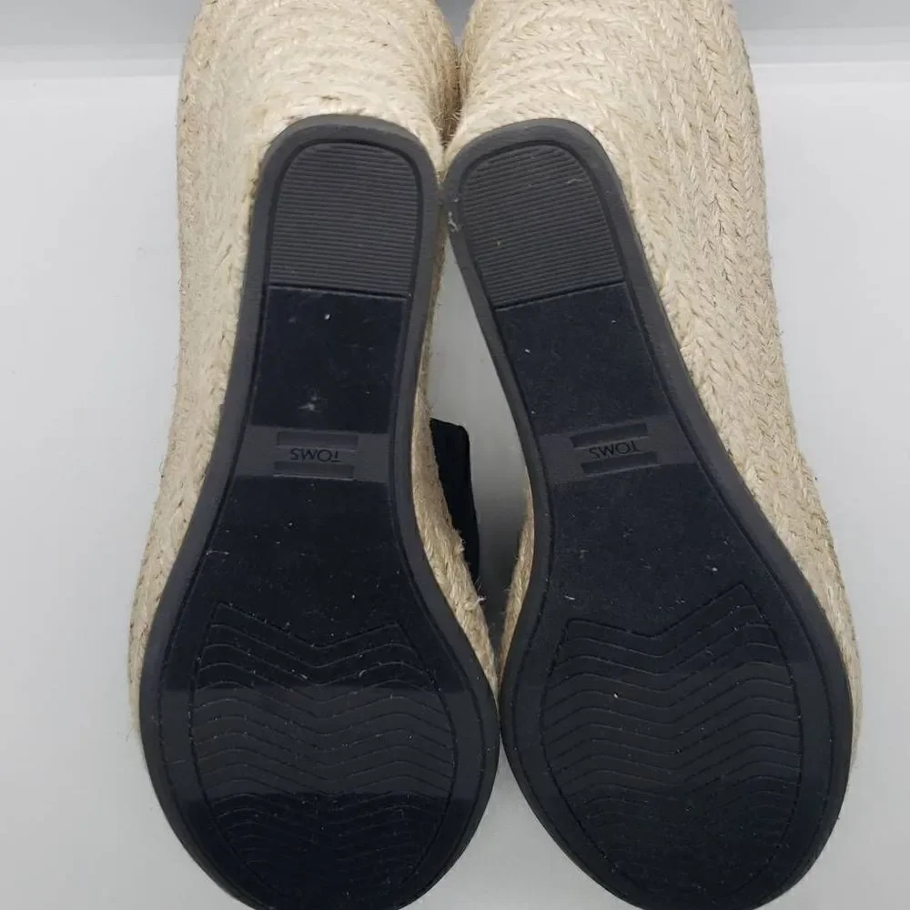 Toms Women Marisol Wedge Heel Shoes Black Size 9.5 Y2K Style Chunky